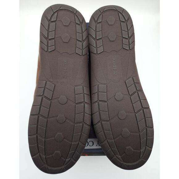 Haggar Men's Faux-Shearling Memory Foam Venetian House Slippers Tan 11-12 XL NEW - Picture 5 of 9